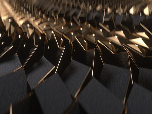 C4D OC 黄金色鳞片翻转过渡效果 附工程文件