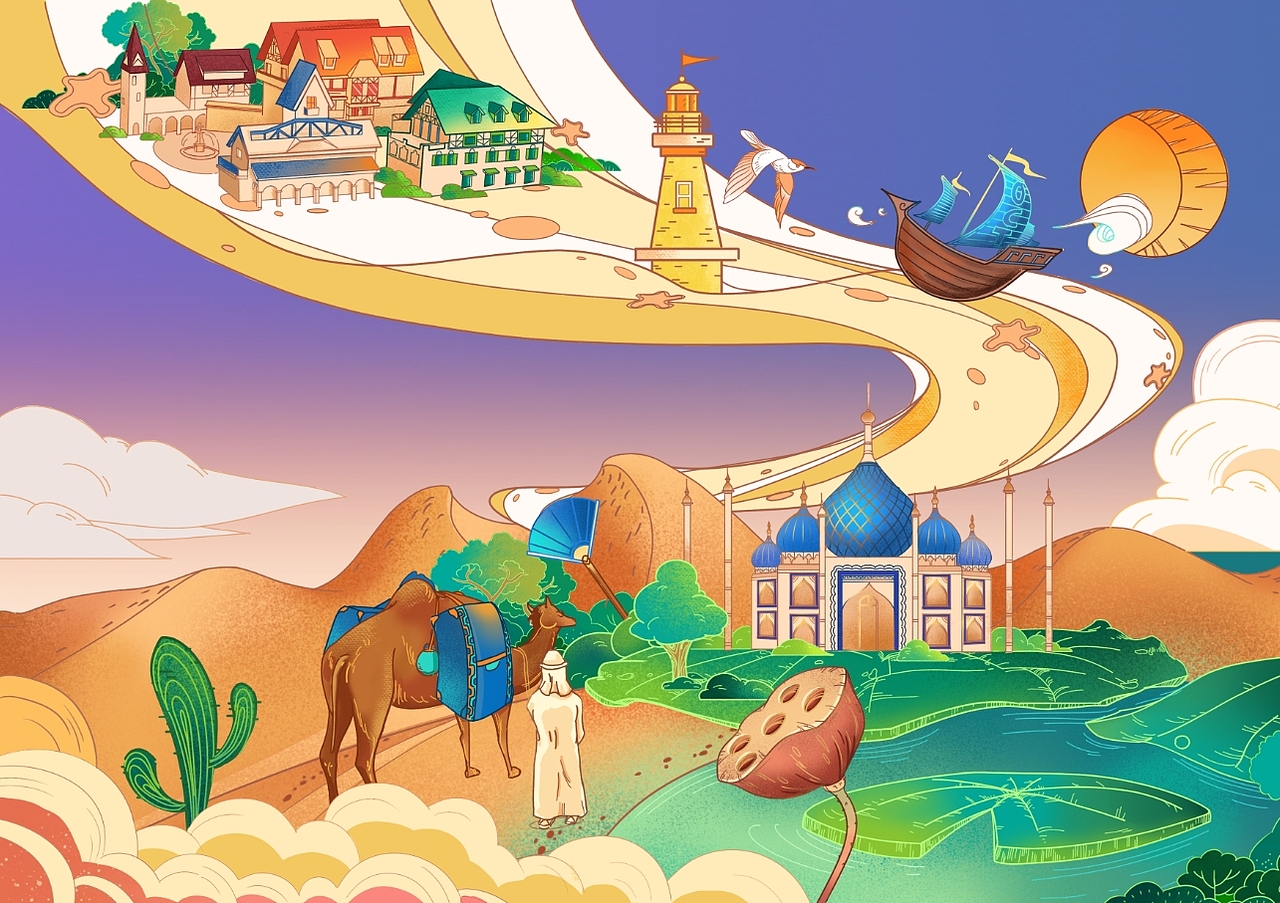 华侨城地产插画（12月台历）（图ZMjIwNTM0Mjgw） - 商业插画 - 站酷设计师李知了了了原创素材 - 站酷ZCOOL