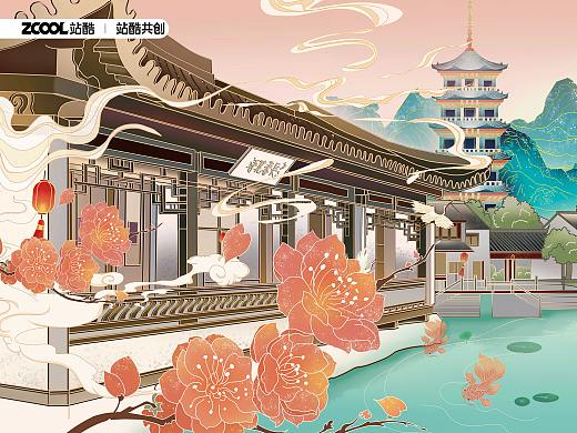 情迷无锡~长幅“清明上河图”式插画设计