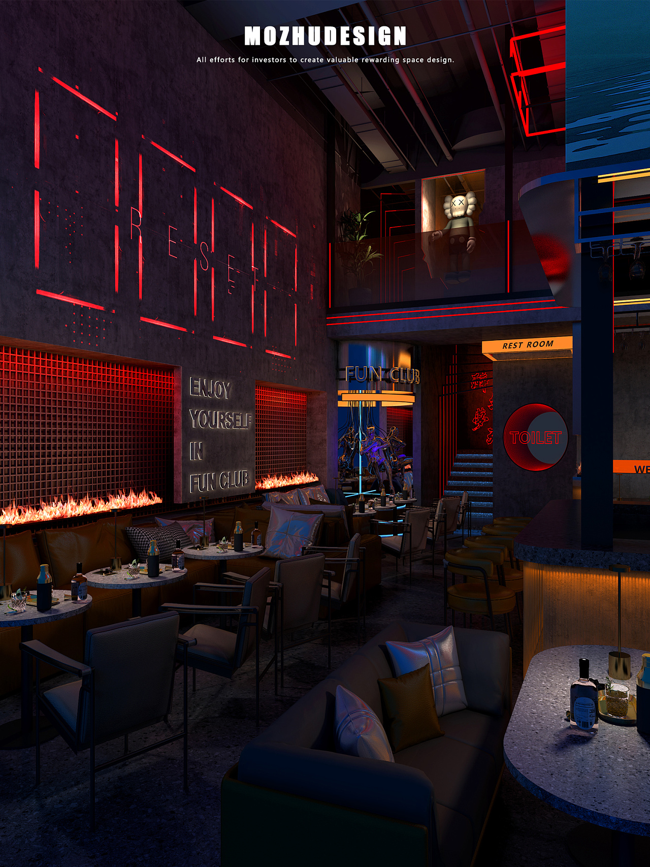 一眼就爱上的06未来金属风的网红hiphop酒吧设计