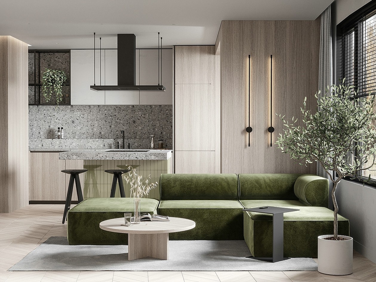 原木+绿色 简约设计太有格调了!