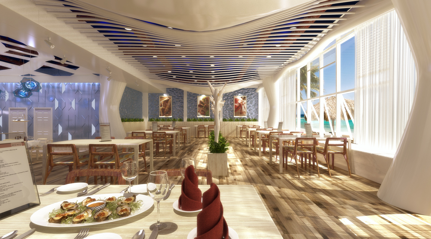 《All blue》海洋主题餐厅|空间|家装设计|Since倾心 - 原创作品 - 站酷 (ZCOOL)