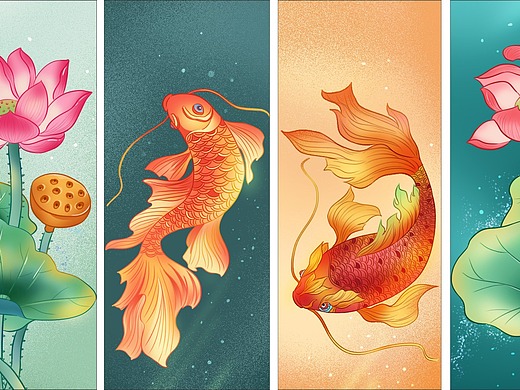 伊伊插画七夕节中秋佳节中国风国潮风装饰插画银河彩虹碎星冰乐新国风