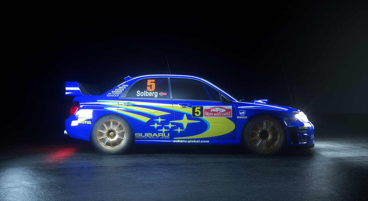 C4D斯巴鲁拉力赛车渲染练习