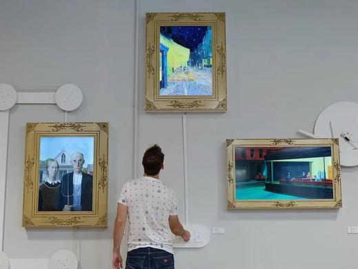 会动的名画？和画中人互动起来|机械互动装置