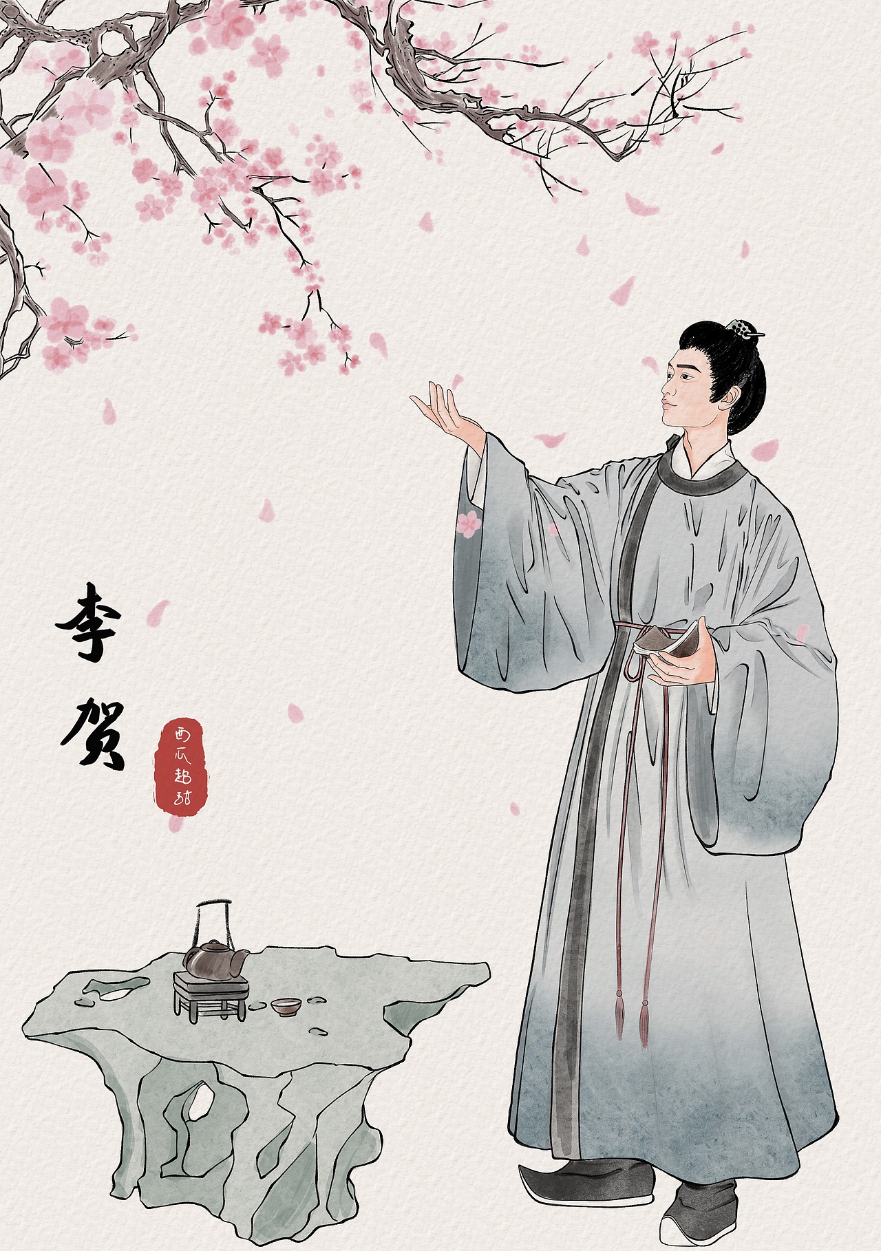 唐朝诗人拟像（男）（图ZMzI4NjE3Njcy） - 商业插画 - 站酷设计师狐狸耳朵尖原创素材 - 站酷ZCOOL