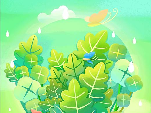 节气热点手绘插画动图设计