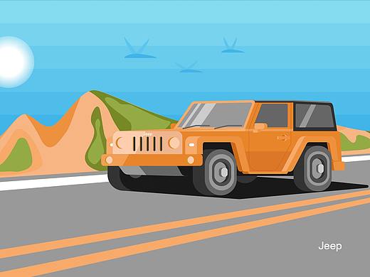 Jeep牧马人插画