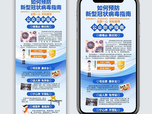 武汉防控新型冠状病毒肺炎科普知识海报展板设计PS文件