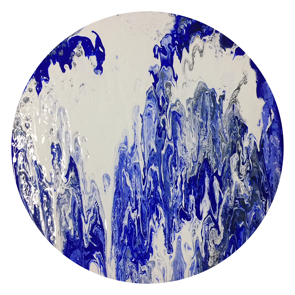 蓝•墨 (抽象流体装饰画)