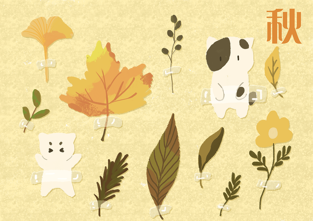 插畫｜繪本風(fēng)小貓陪伴的四季（圖ZMzExMzgzNjE2） - 創(chuàng)作習(xí)作 - 站酷設(shè)計(jì)師卷毛的卷仔原創(chuàng)素材 - 站酷ZCOOL