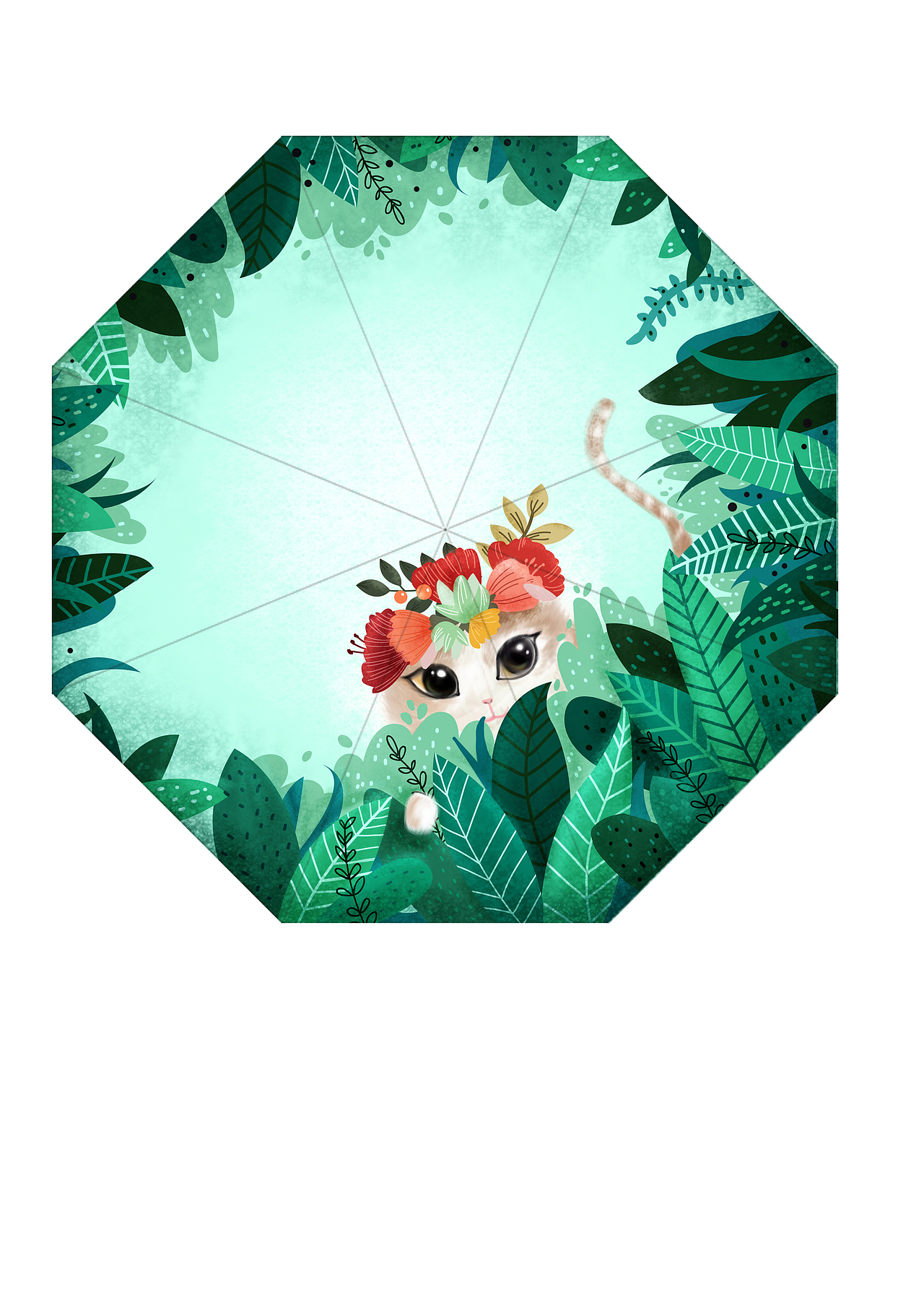 躲猫猫 伞面插图（图ZNTk4ODMzNDA=） - 商业插画 - 站酷设计师一只猫喵原创素材 - 站酷ZCOOL