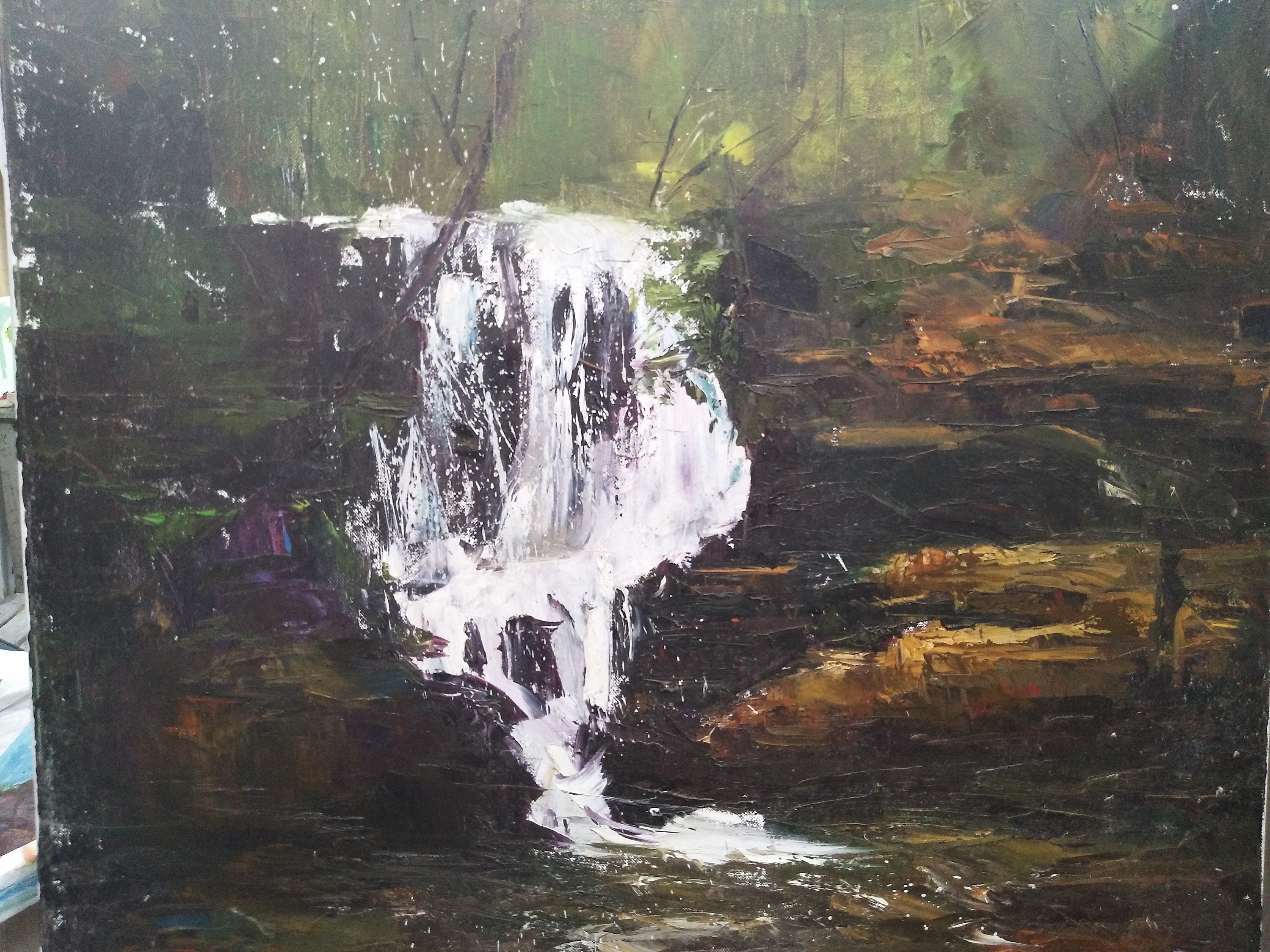 瀑布|纯艺术|油画|知浮 - 原创作品 - 站酷 (zcool)