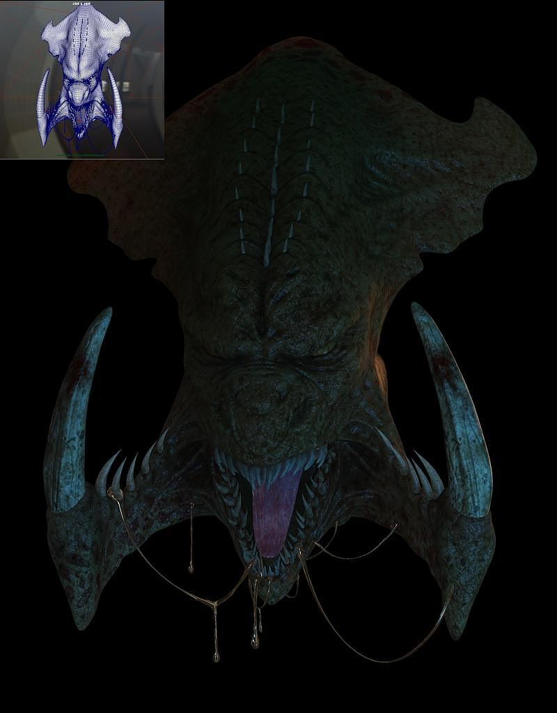 这个怪兽看着挺恶心的!牙齿材质比较难调!