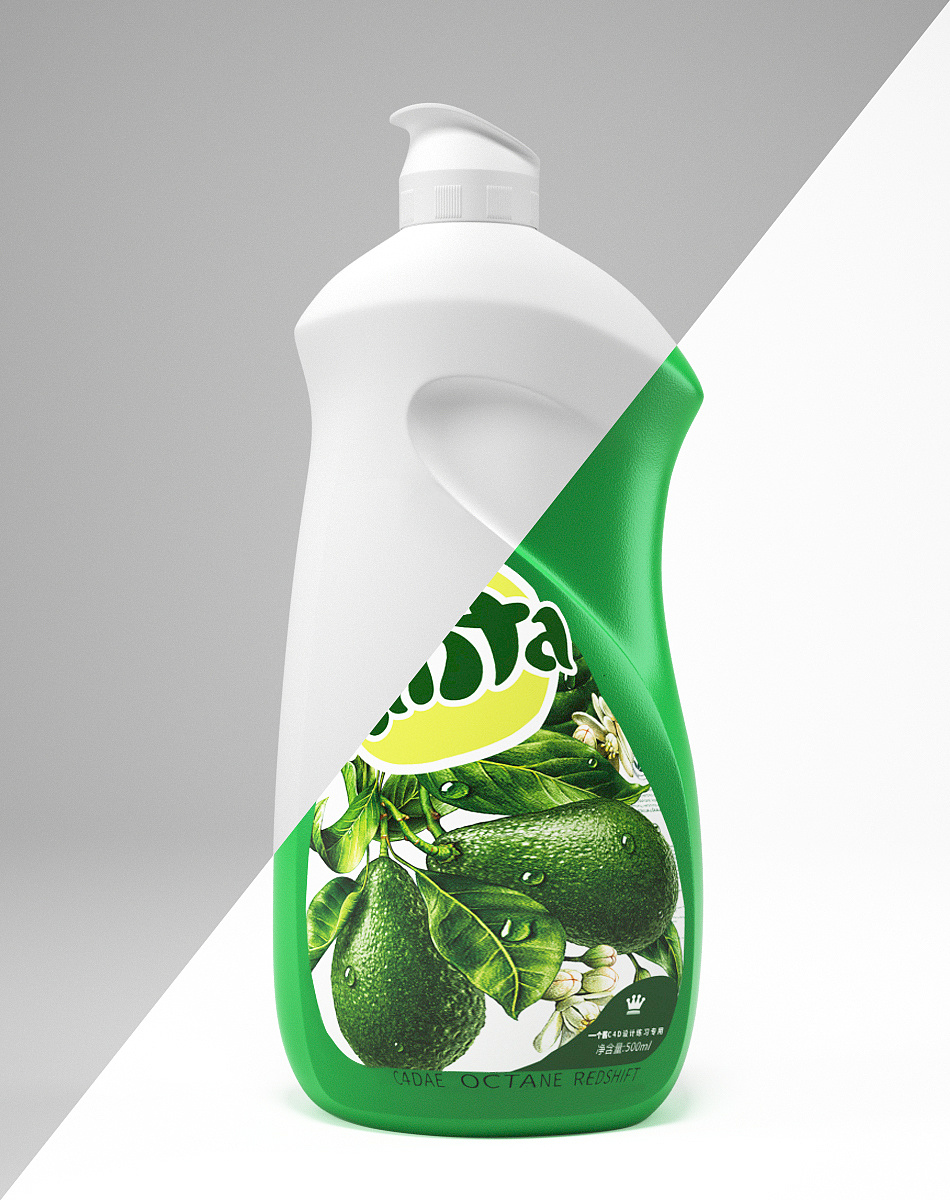 c4d oc 洗衣液产品建模渲染