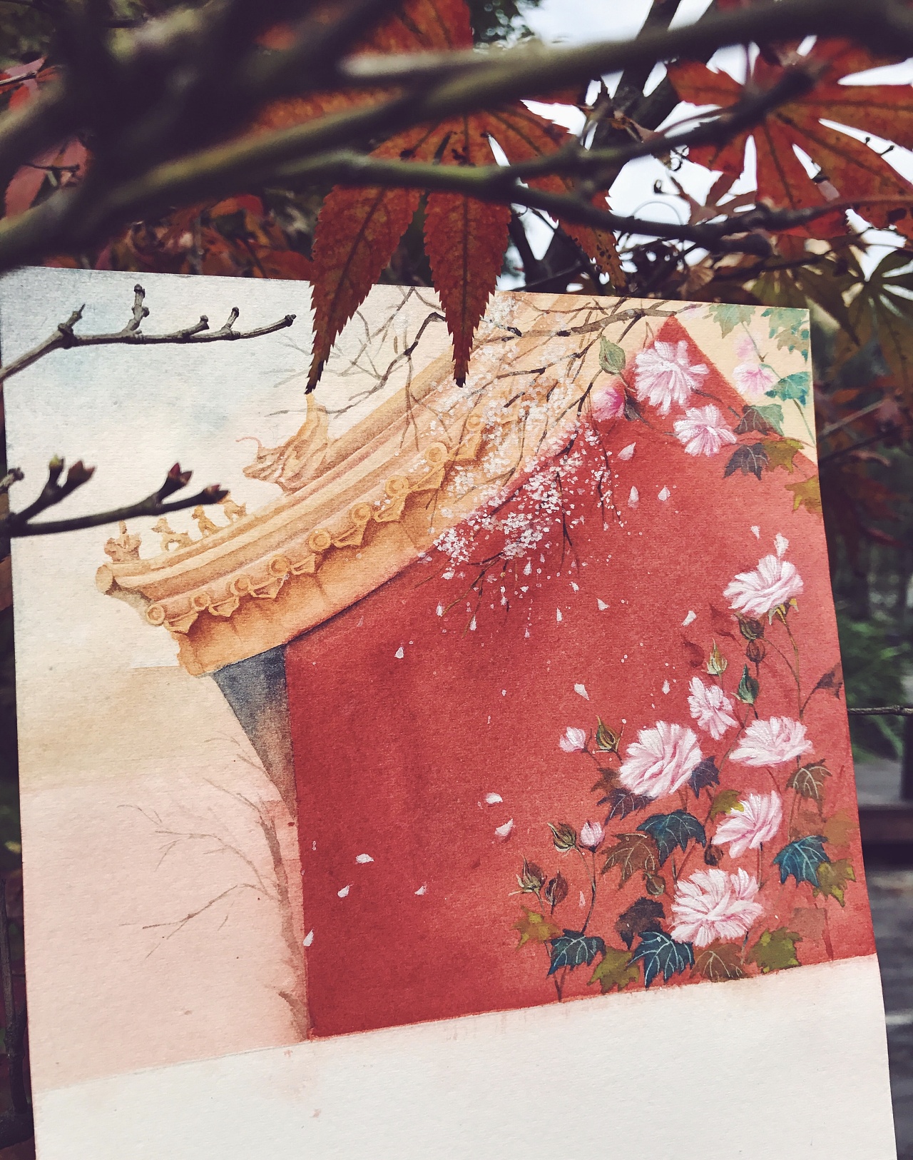 故宫红墙|插画|艺术插画|leah晓涵 - 原创作品 - 站酷 (zcool)