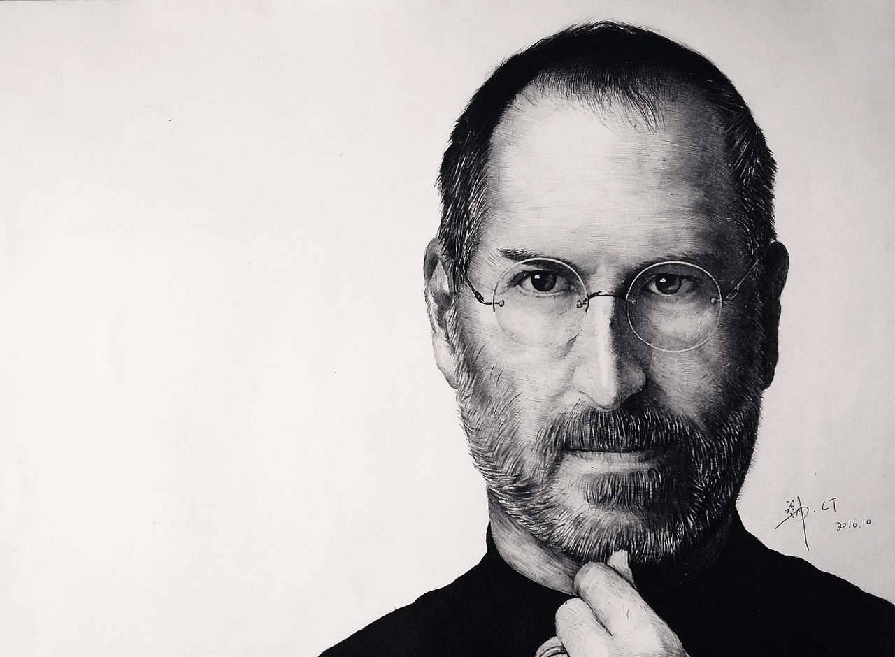 RL圆珠笔画手绘——《史蒂夫·乔布斯》（图ZNzg4MjUyMzY=） - 绘画 - 站酷设计师RLart原创素材 - 站酷ZCOOL