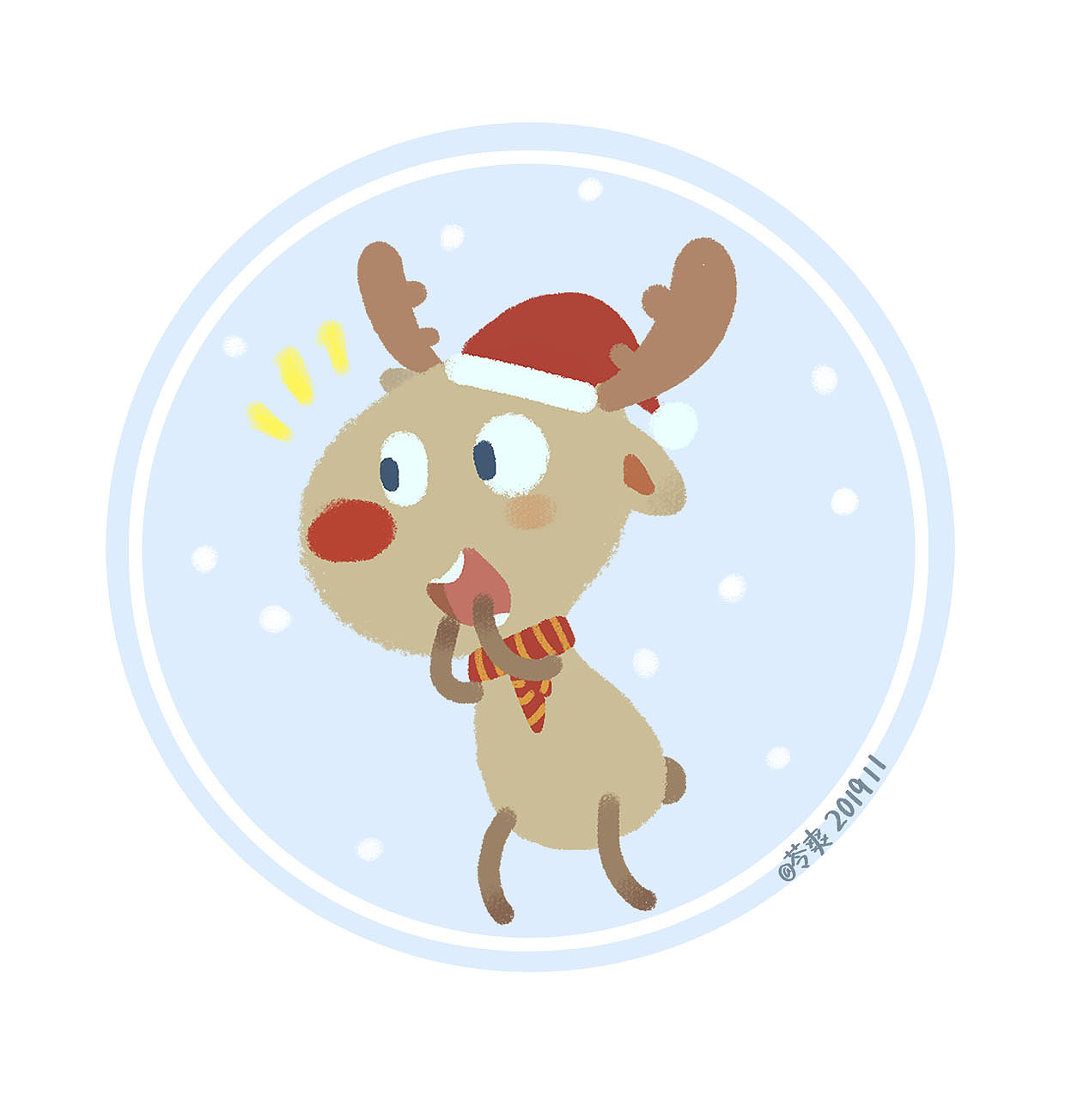 圣诞可爱驯鹿日常表情