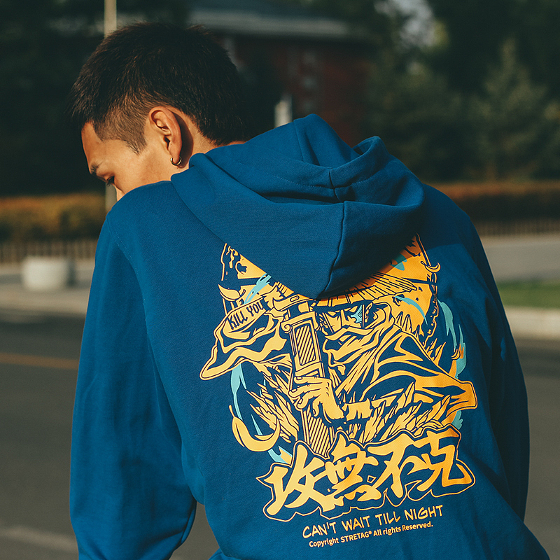 STRETAG嘻哈少女开学季情侣外套 街头ins连帽卫衣男