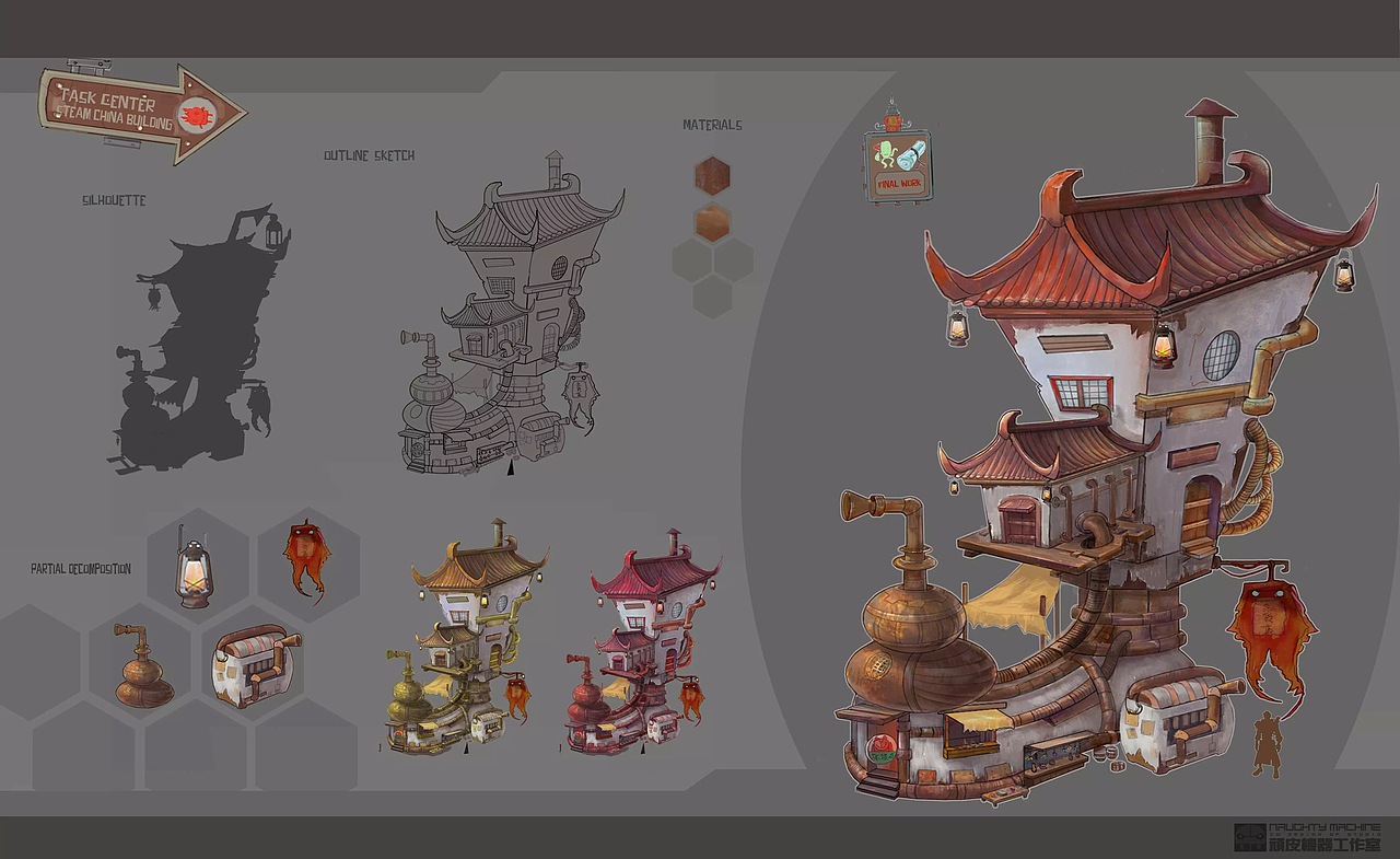 蒸汽朋克单体建筑（图ZOTYwNDM4NTI=） - 概念设定 - 站酷设计师ws小神仙原创素材 - 站酷ZCOOL