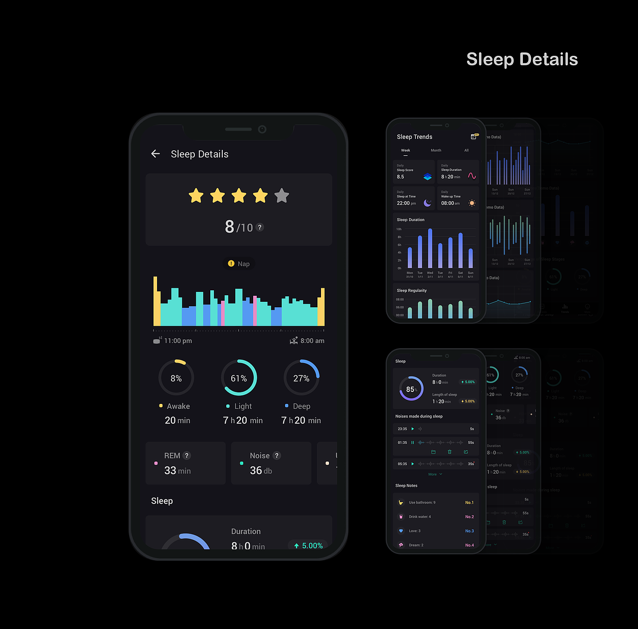 Sleep Monitor（图ZMjQxNzQ5OTc2） - APP界面 - 站酷设计师美珍原创素材 - 站酷ZCOOL