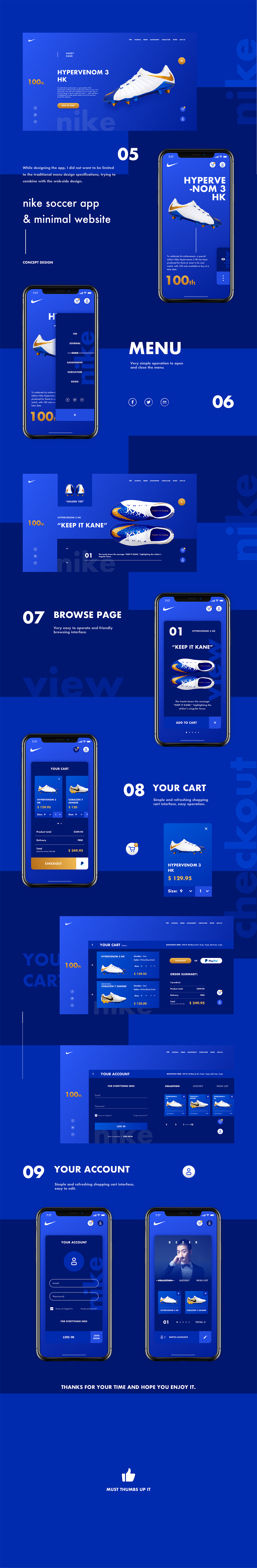 nike soccer app & minimal website concept design（图ZMTA3MjE5OTQw） - 企业官网 - 站酷设计师富鱼原创素材 - 站酷ZCOOL