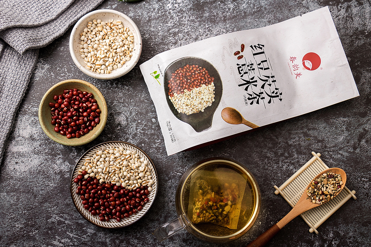 红豆薏米茶广告创意图片