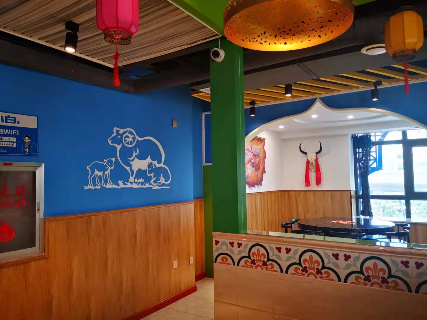 蒙古烤肉墙体彩绘 墙绘