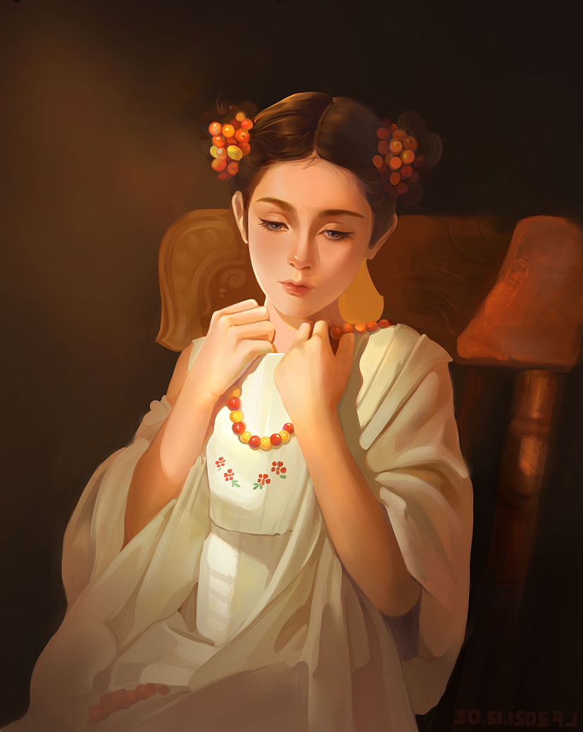 油画少女（图ZMzUwOTU0Mzg4） - 创作习作 - 站酷设计师爱画画的樱桃原创素材 - 站酷ZCOOL