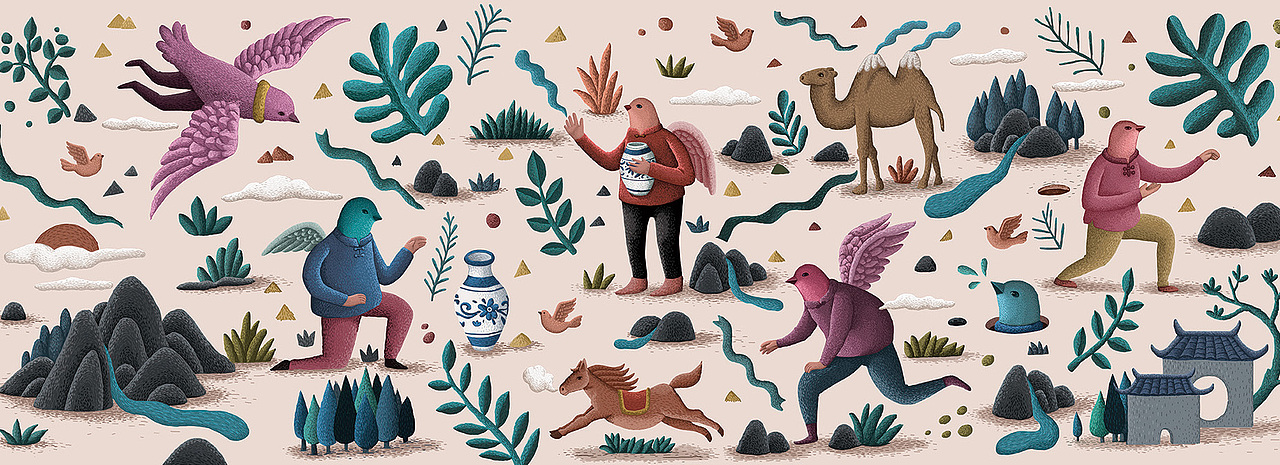 鸟人－商业运用（图ZODEzODkxMDA=） - 商业插画 - 站酷设计师插画师傅逗原创素材 - 站酷ZCOOL