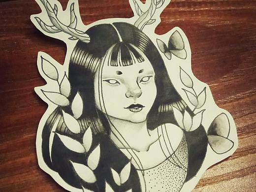 暗黑系小妖女（个人主页-ZMjY2Nzk1MjA=） - 新锐潮流插画 - 站酷设计师ZHZH吱吱原创素材 - 站酷ZCOOL