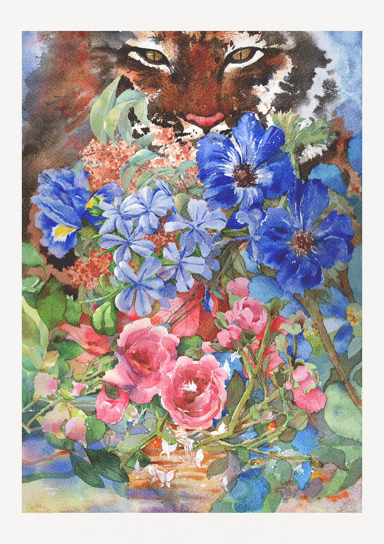 老虎和花（图ZMjgxMTk3MjUy） - 创作习作 - 站酷设计师L玲玲玲原创素材 - 站酷ZCOOL