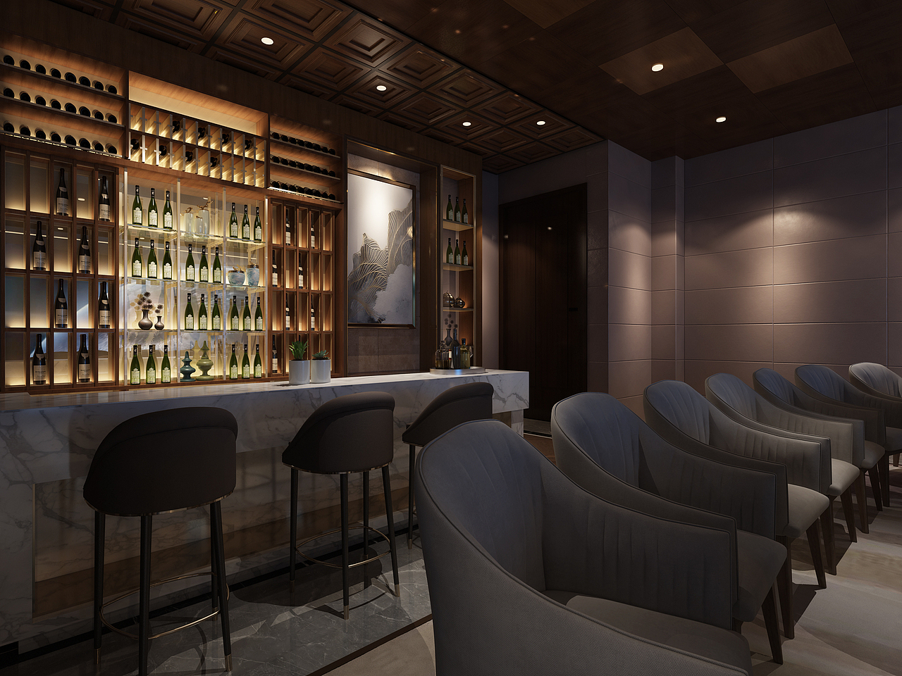 影音室结合水吧设计（图ZMTM5NDY3MjUy） - 家装设计 - 站酷设计师尚方设计原创素材 - 站酷ZCOOL