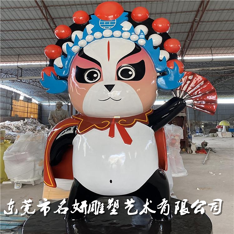 火锅麻辣烫主题店面铺熊猫形象迎宾玻璃钢辣椒公仔雕塑