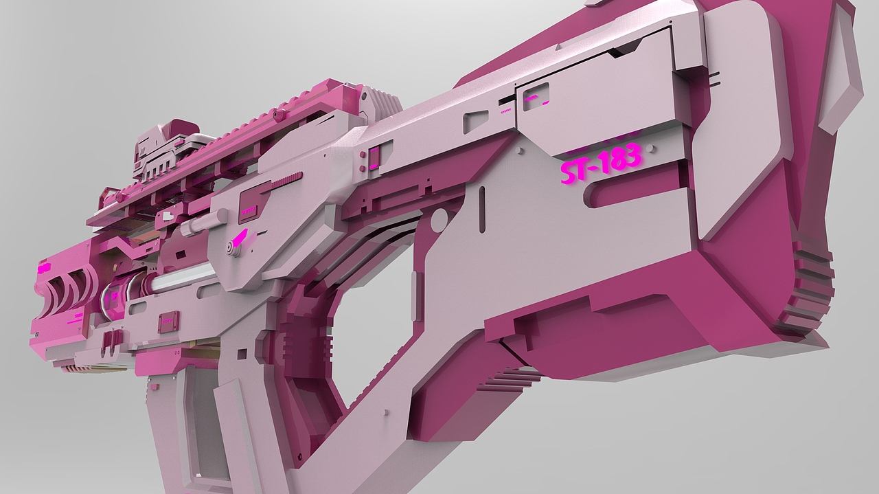 粉色系枪械建模-临摹（图ZMjgwNjQzOTAw） - 机械/交通 - 站酷设计师司徒秃了原创素材 - 站酷ZCOOL
