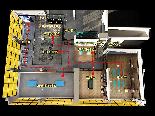 健身房设计（个人主页-ZNDU4NDY4ODA=） - 家装设计 - 站酷设计师红石的山Design原创素材 - 站酷ZCOOL