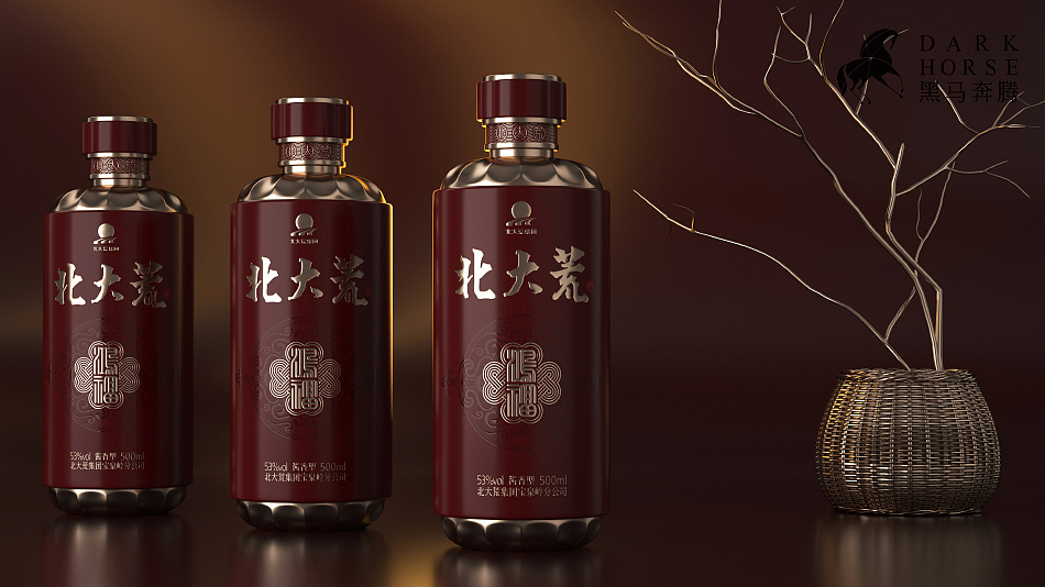 贵州酱香白酒包装设计酒瓶设计-北大荒酱酒新产品设计（图ZMjgzMDM3MTA4） - 包装 - 站酷设计师DakrHorse原创素材 - 站酷ZCOOL