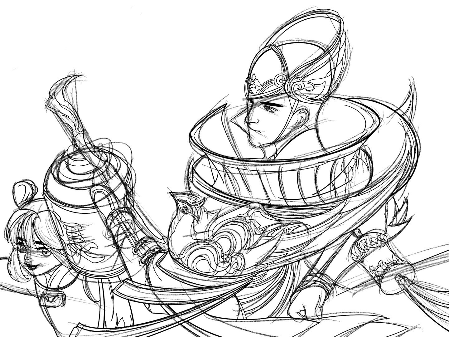 手绘练习——《王者荣耀》·新春狄仁杰