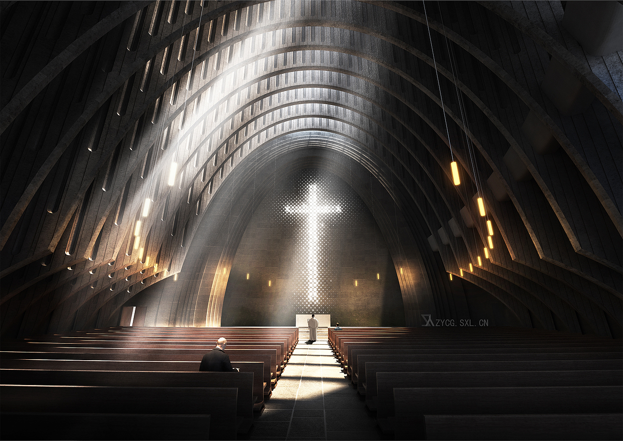 基督教堂项目-(建筑表现效果图)