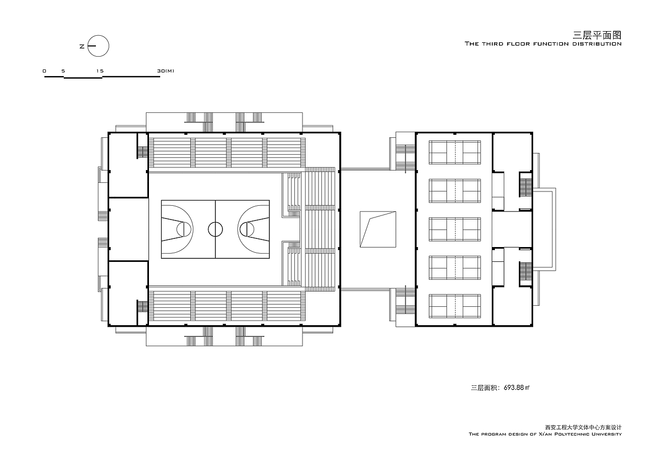 西安工程大学(临潼校区)文体中心建筑方案设计(竞赛二等奖)