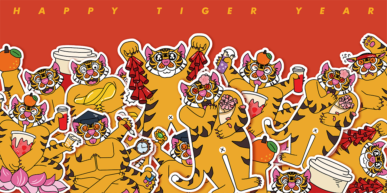 甜虎賀歲（圖ZMjg1ODIwNzcy） - IP形象 - 站酷設(shè)計(jì)師楚菱珺原創(chuàng)素材 - 站酷ZCOOL