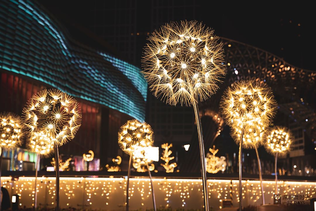 大型商业广场草坪亮化蒲公英灯装置定制工厂铭星厂家