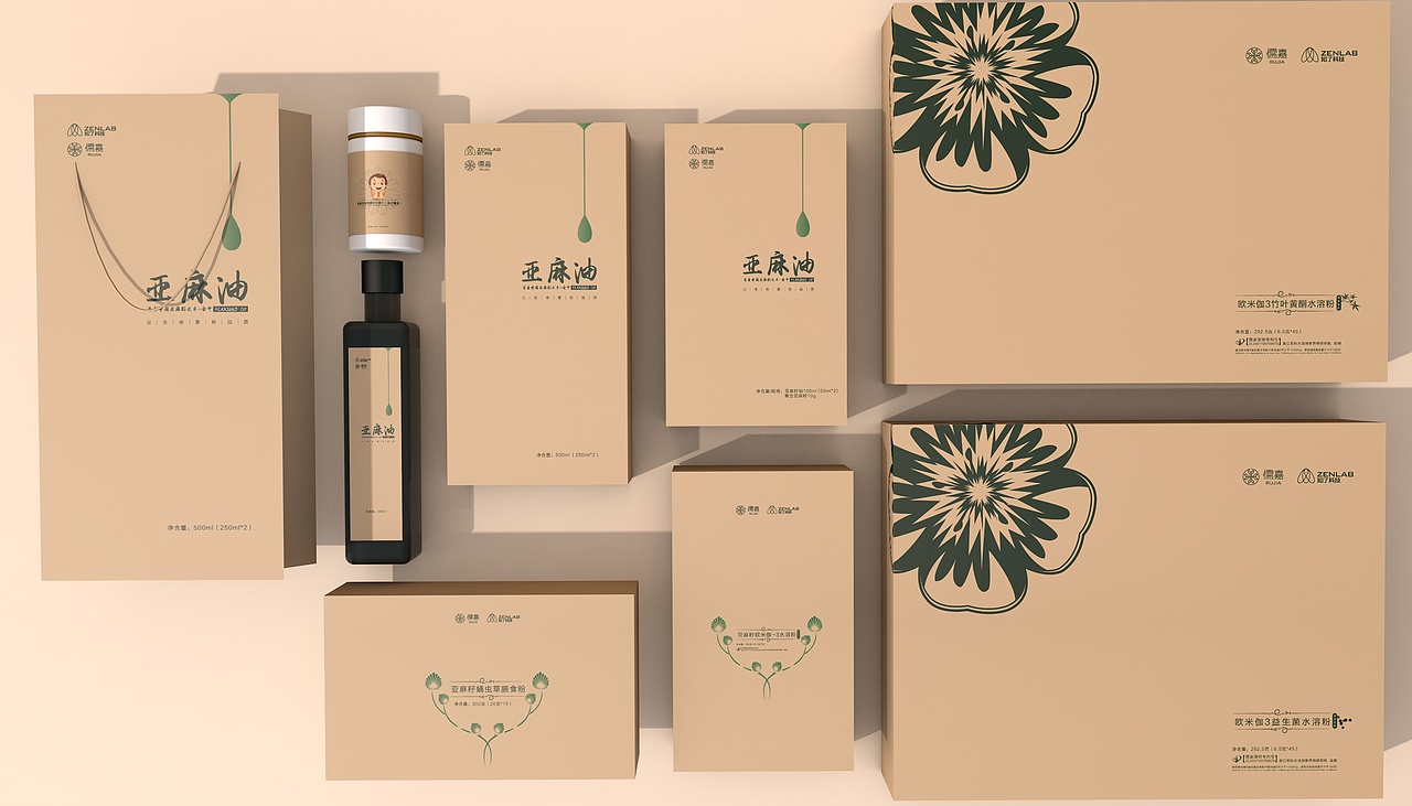 亚麻籽系列产品包装、欧米伽、益生菌、黄酮（图ZMTE1MjEyNTgw） - 包装 - 站酷设计师sy736353019原创素材 - 站酷ZCOOL