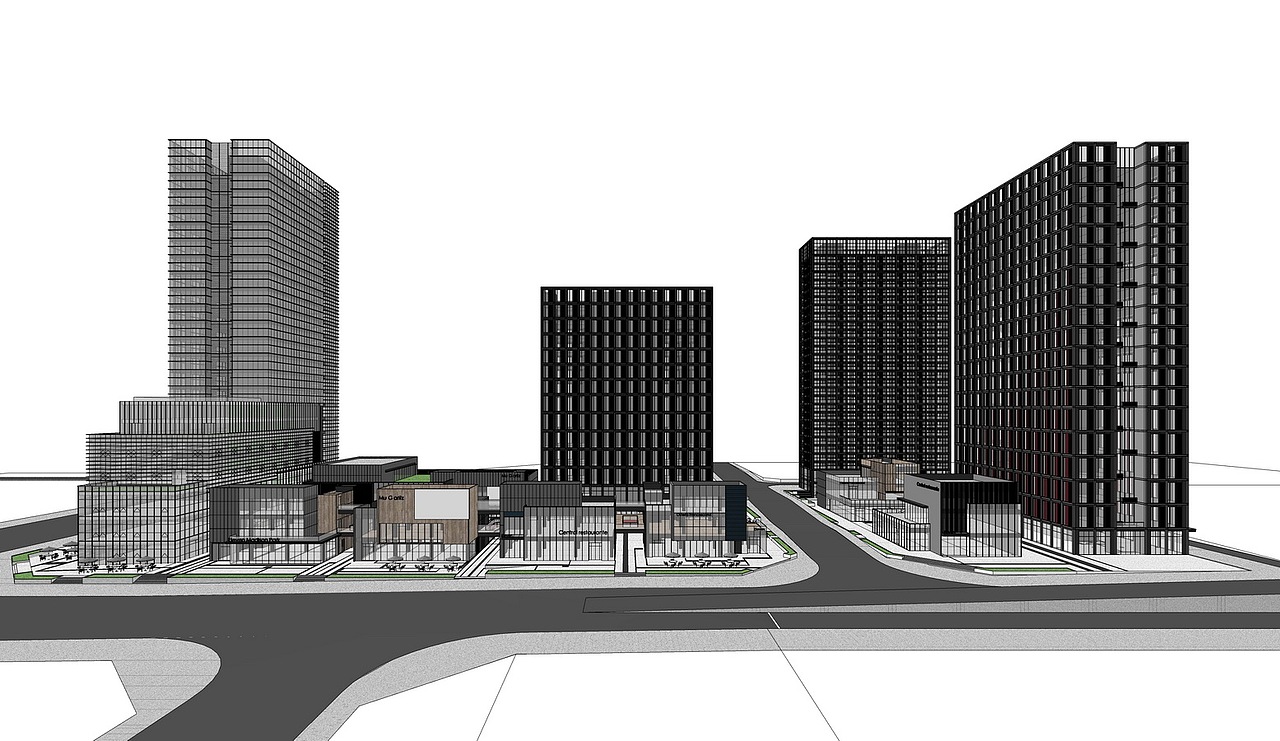 现代商业综合体SU模型下载（图ZMjYzMDc2OTQ0） - 建筑设计 - 站酷设计师素模网原创素材 - 站酷ZCOOL