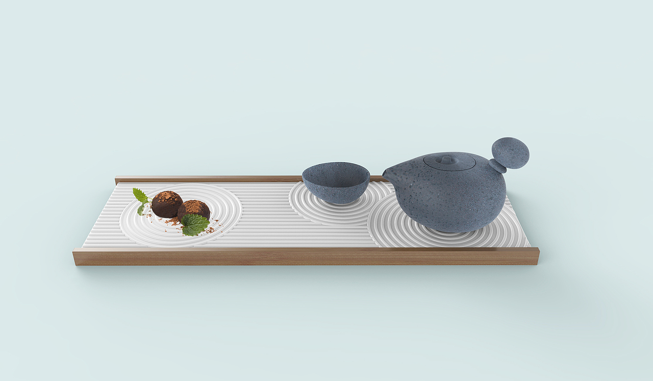 枯山水——茶具花器套组（图ZNzUxNTQxNzI=） - 生活用品 - 站酷设计师曹小兰文创设计原创素材 - 站酷ZCOOL