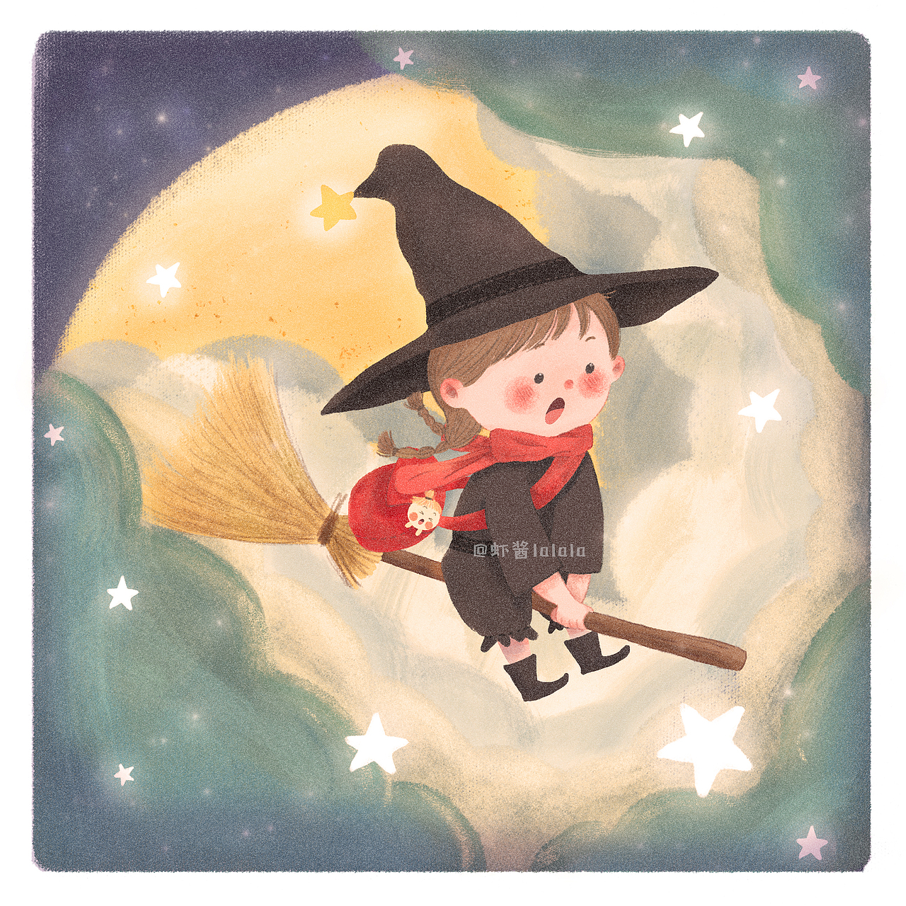 云端小魔女（圖ZMTQ4NzU4MjIw） - 兒童插畫 - 站酷設計師蝦醬就是我啦原創(chuàng)素材 - 站酷ZCOOL
