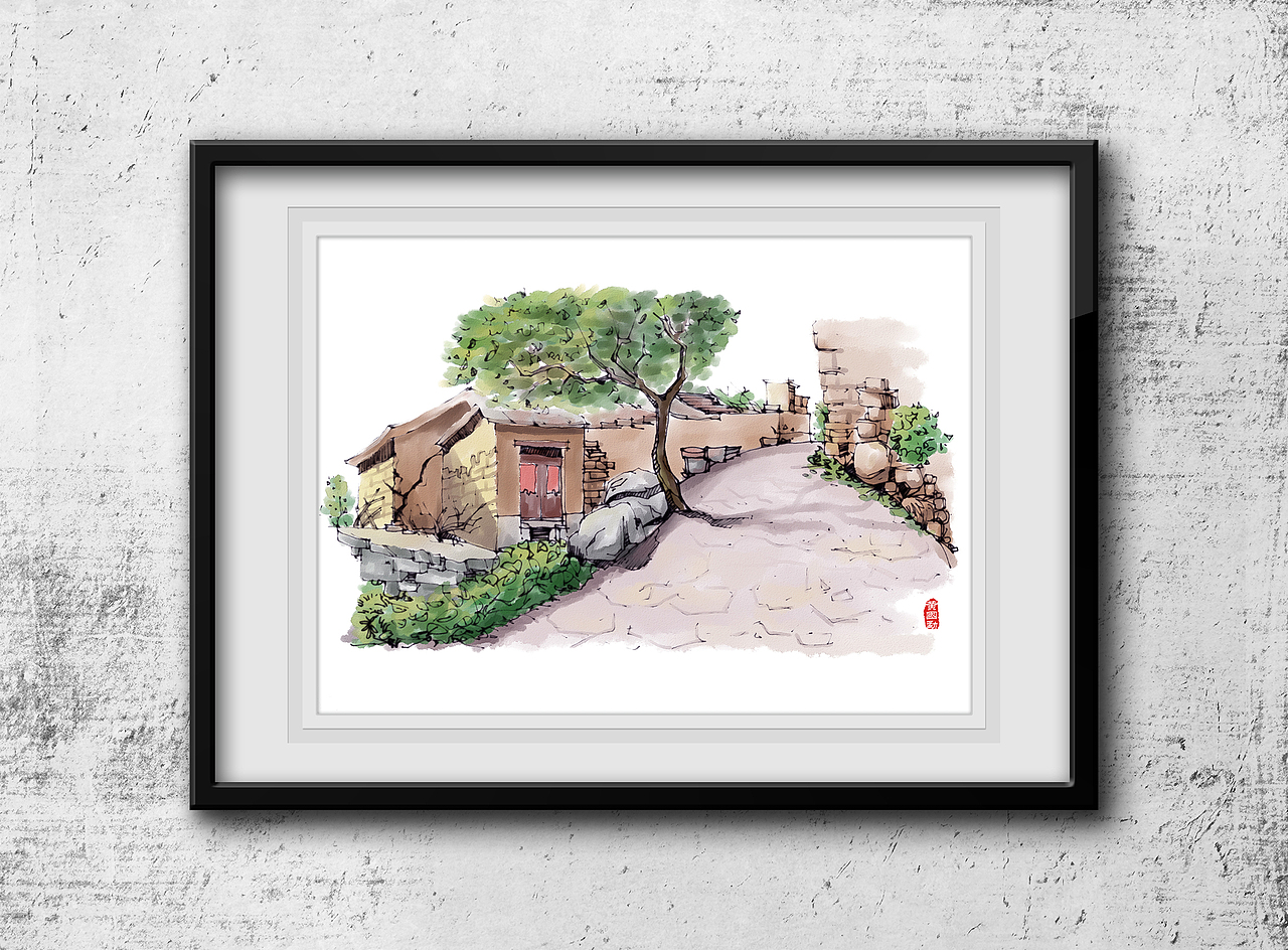 太行石板巖村（圖ZOTk2NzMwNDg=） - 創(chuàng)作習(xí)作 - 站酷設(shè)計師Graymon原創(chuàng)素材 - 站酷ZCOOL