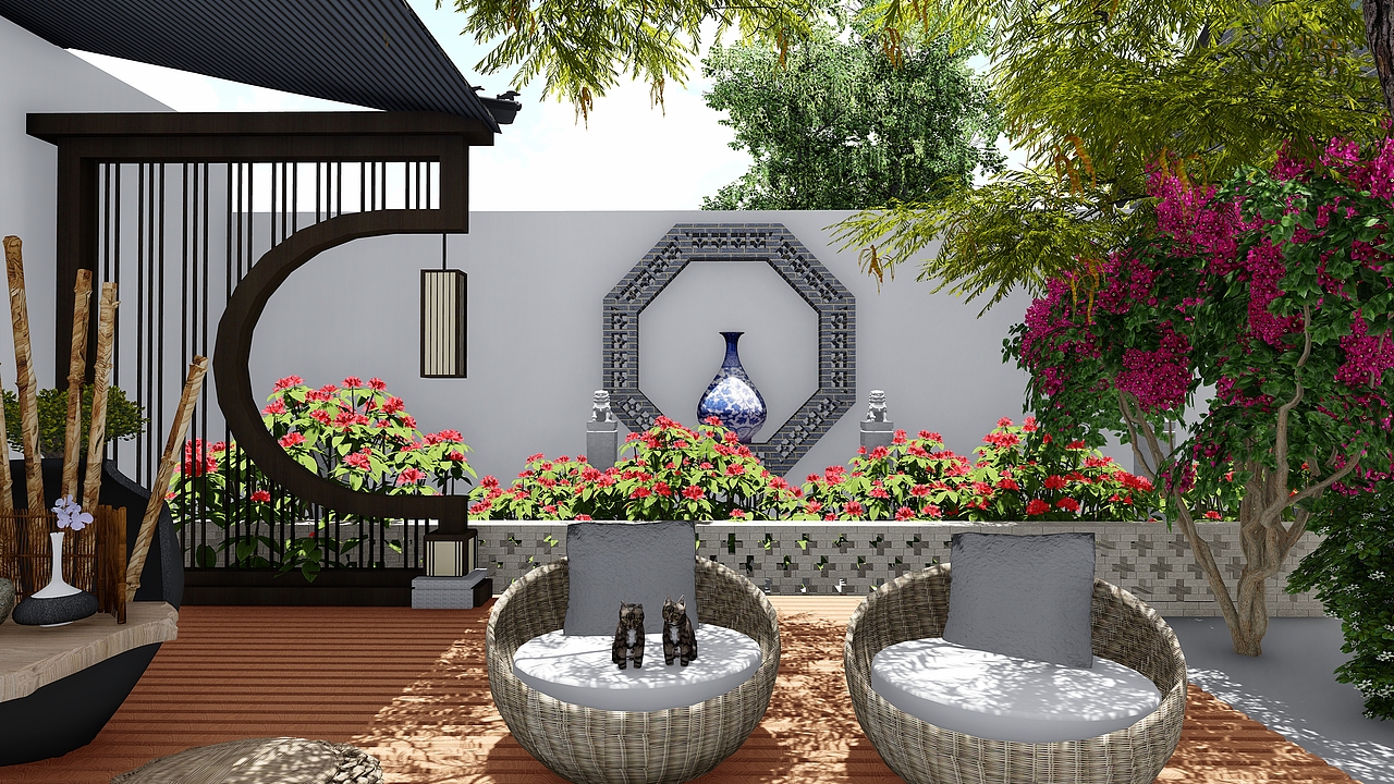 中式小院（图ZMTQ5NDY2NTA4） - 场景 - 站酷设计师孝非笑原创素材 - 站酷ZCOOL