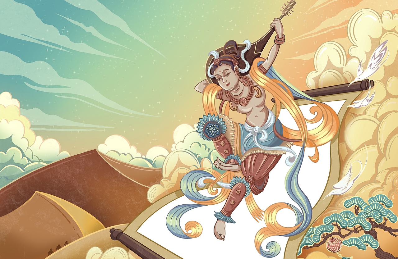 唐莫高窟《反弹琵琶图》