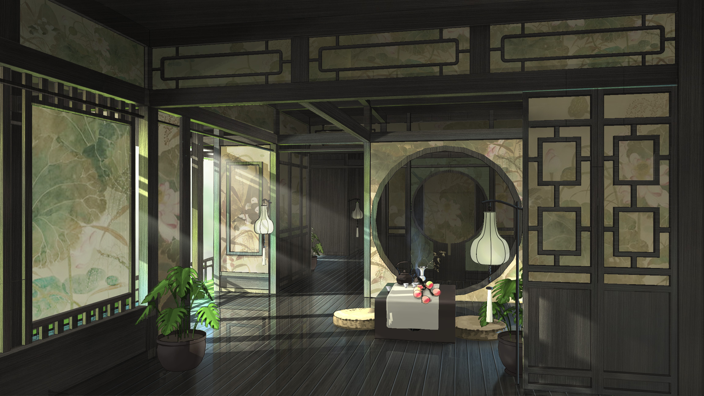 中式场景及杂图示范合理